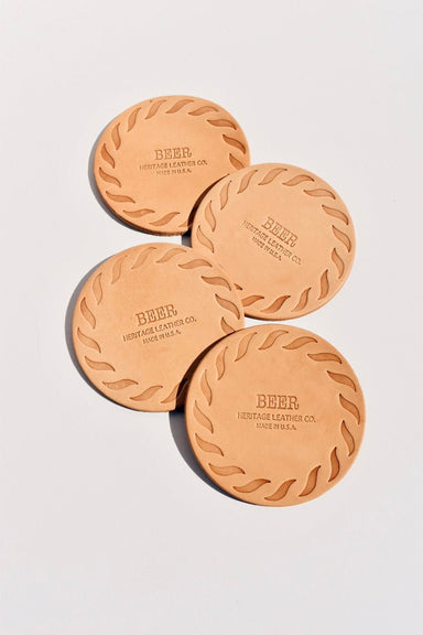 Leather Pub Coasters (set of four) -Heritage Leather Co. - Ardent Market