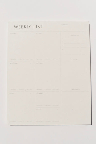 Weekly List Pad - Ardent Market - Wilde House Paper