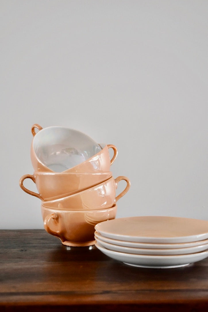 Vintage Orange Lusterware Set (16 pieces)