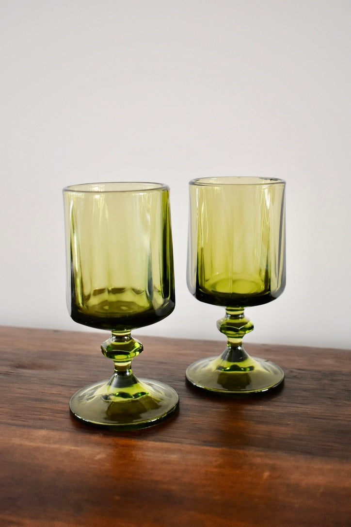 Green Glass Wine Set (set of six)