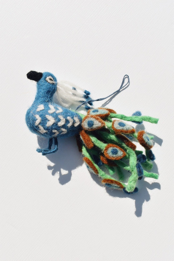 Peacock Felt Ornament