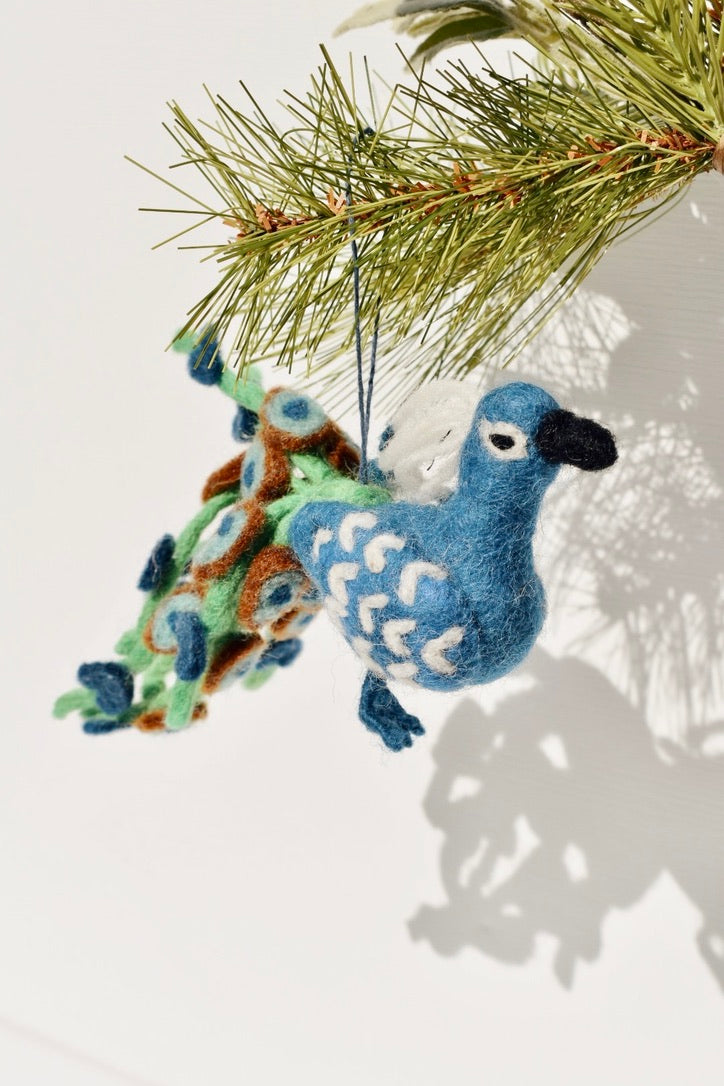 Peacock Felt Ornament