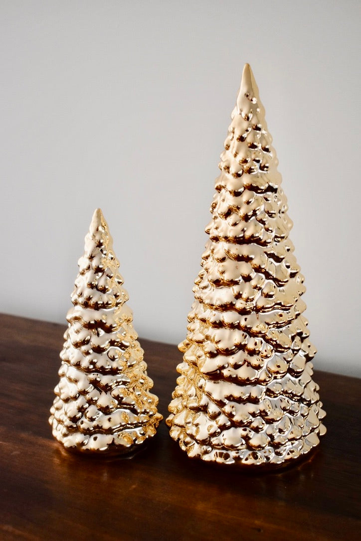 Gold Ceramic Trees (set of two)