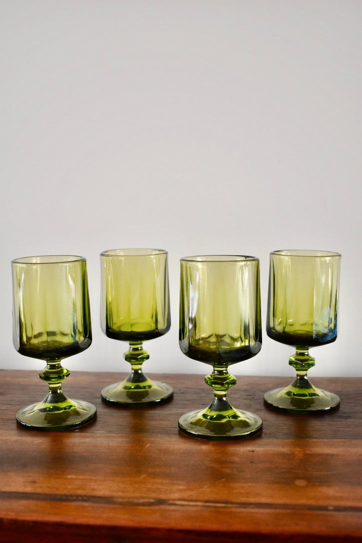 Green Glass Wine Set (set of six)