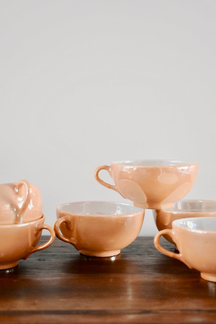 Vintage Orange Lusterware Set (16 pieces)