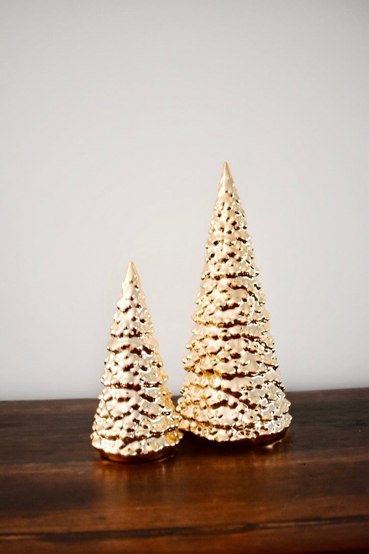 Gold Ceramic Trees (set of two)