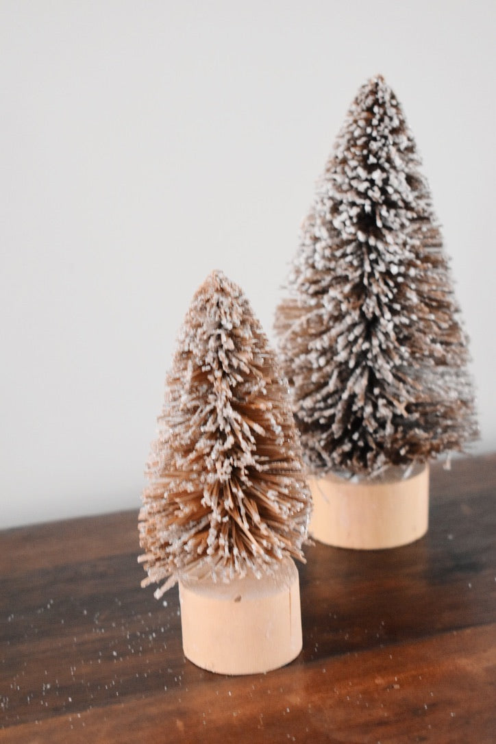 Vintage Bottle Brush Trees (set of two)