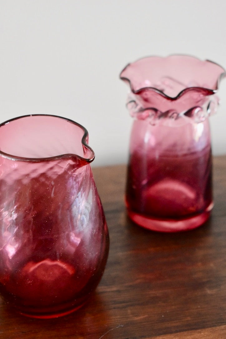 Antique Cranberry Glass Set