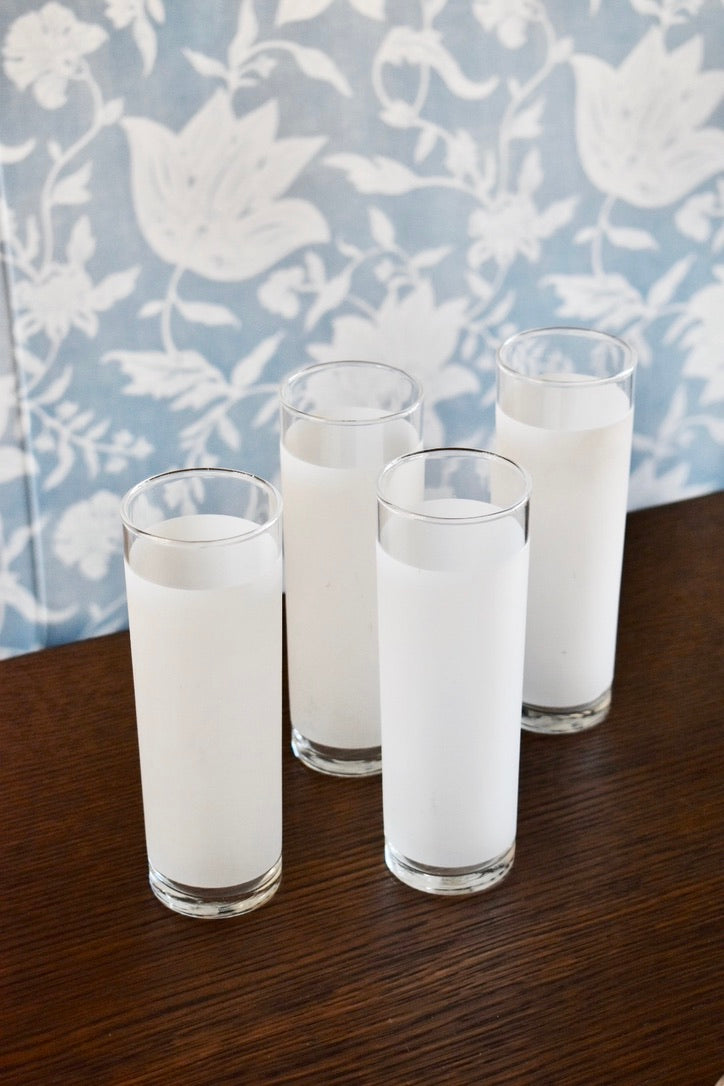 Frosted Vintage Cooler Glasses (set of 4)