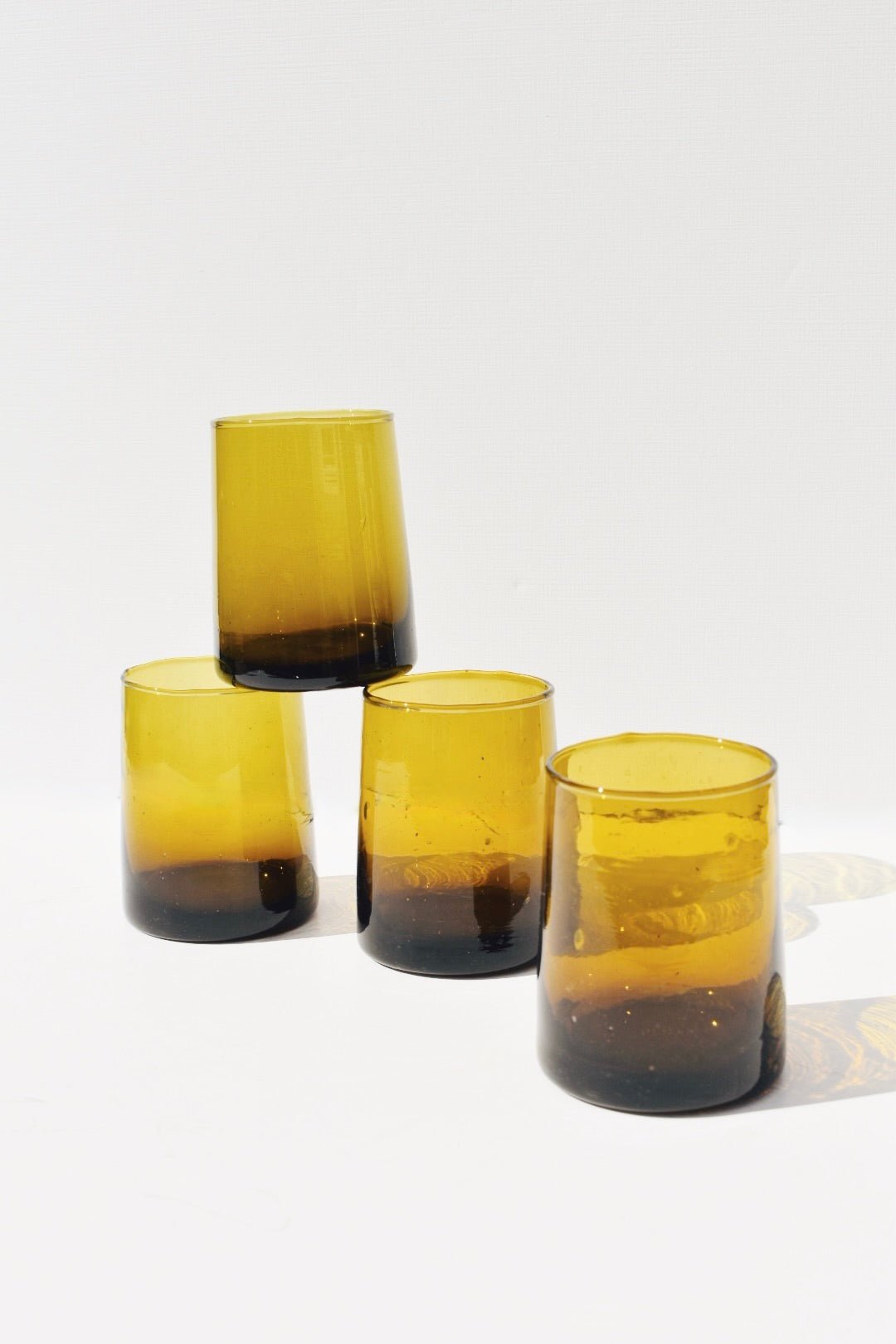 Amber Moroccan Cone Glasses (set of four) - Ardent Market - Verve Culture