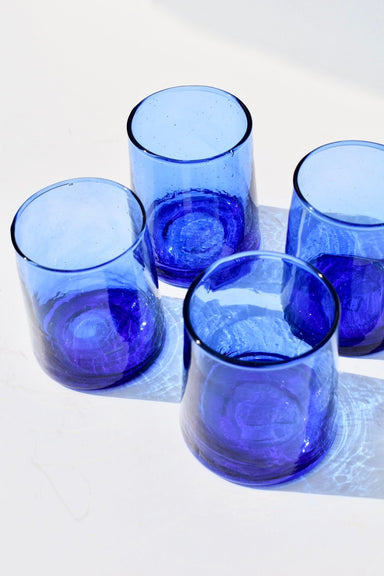 Blue Moroccan Cone Glasses (set of four) - Ardent Market - Verve Culture