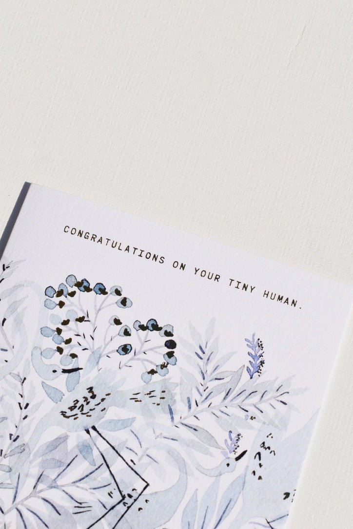 Bluebirds Baby Card - Ardent Market - Someday Studio