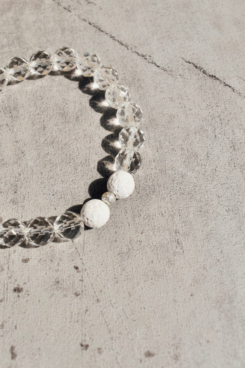 Clear Quartz Essential Oil Diffuser Bracelet -LLL. - Ardent Market