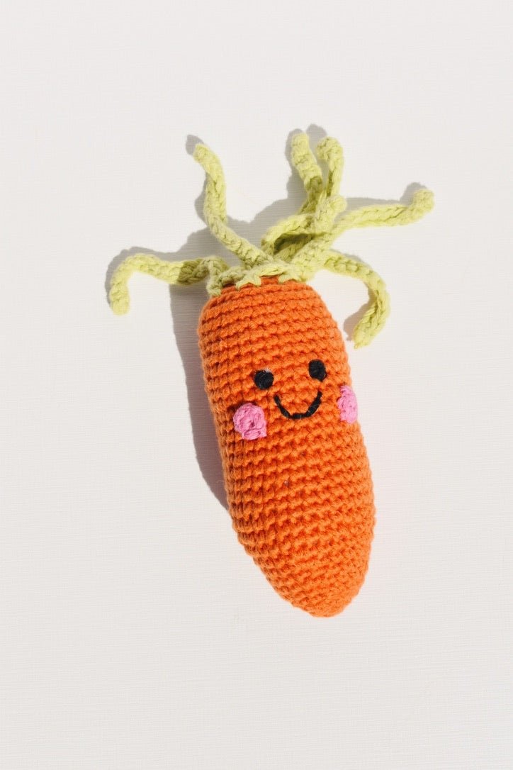 Friendly Carrot Plush Rattle - Ardent Market - Pebble