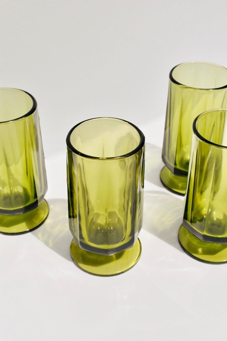 Green Glass Goblets (set of six) - Ardent Market - Ardent Market