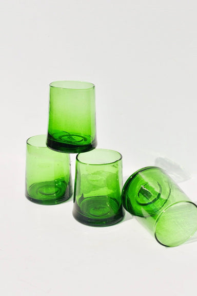 Green Moroccan Cone Glasses (set of four) - Ardent Market - Verve Culture