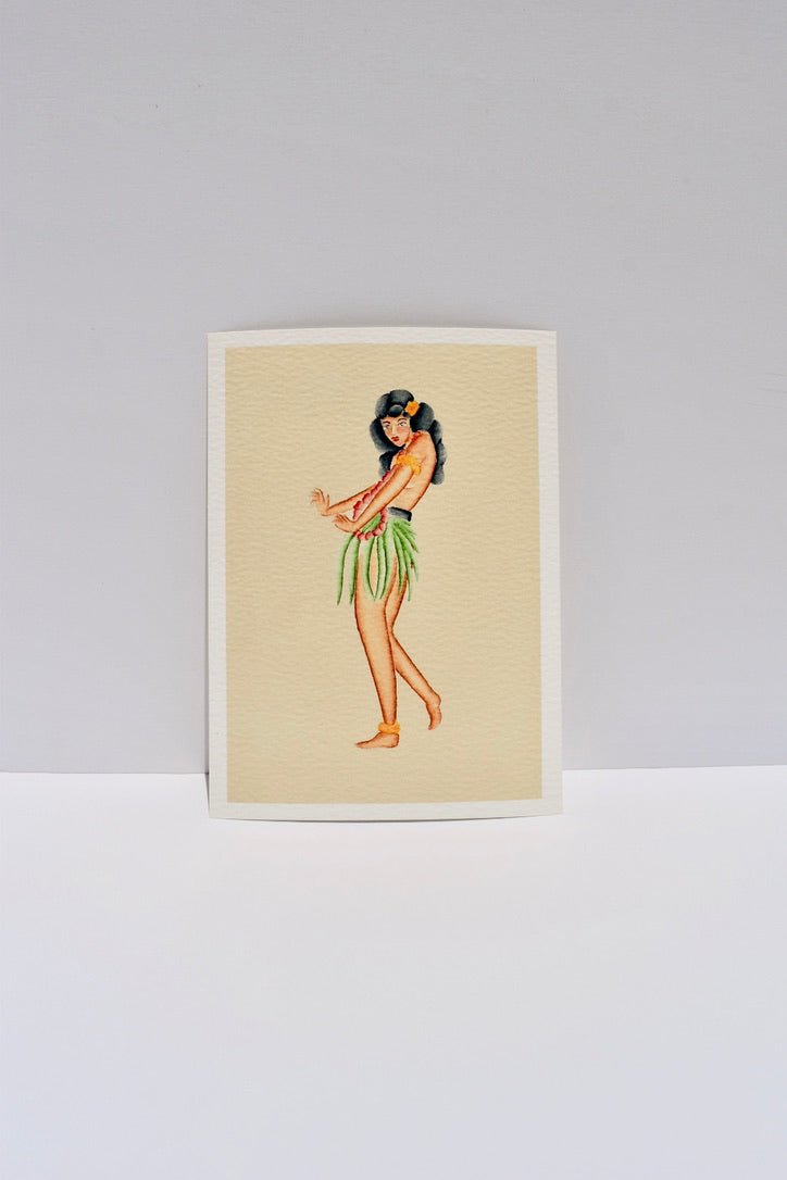 Hula Girl Watercolor Print - Ardent Market - Tex Valiente