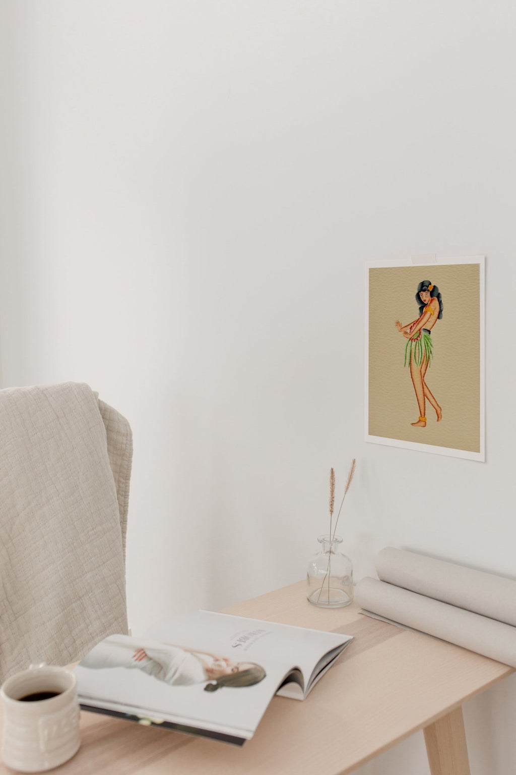 Hula Girl Watercolor Print - Ardent Market - Tex Valiente