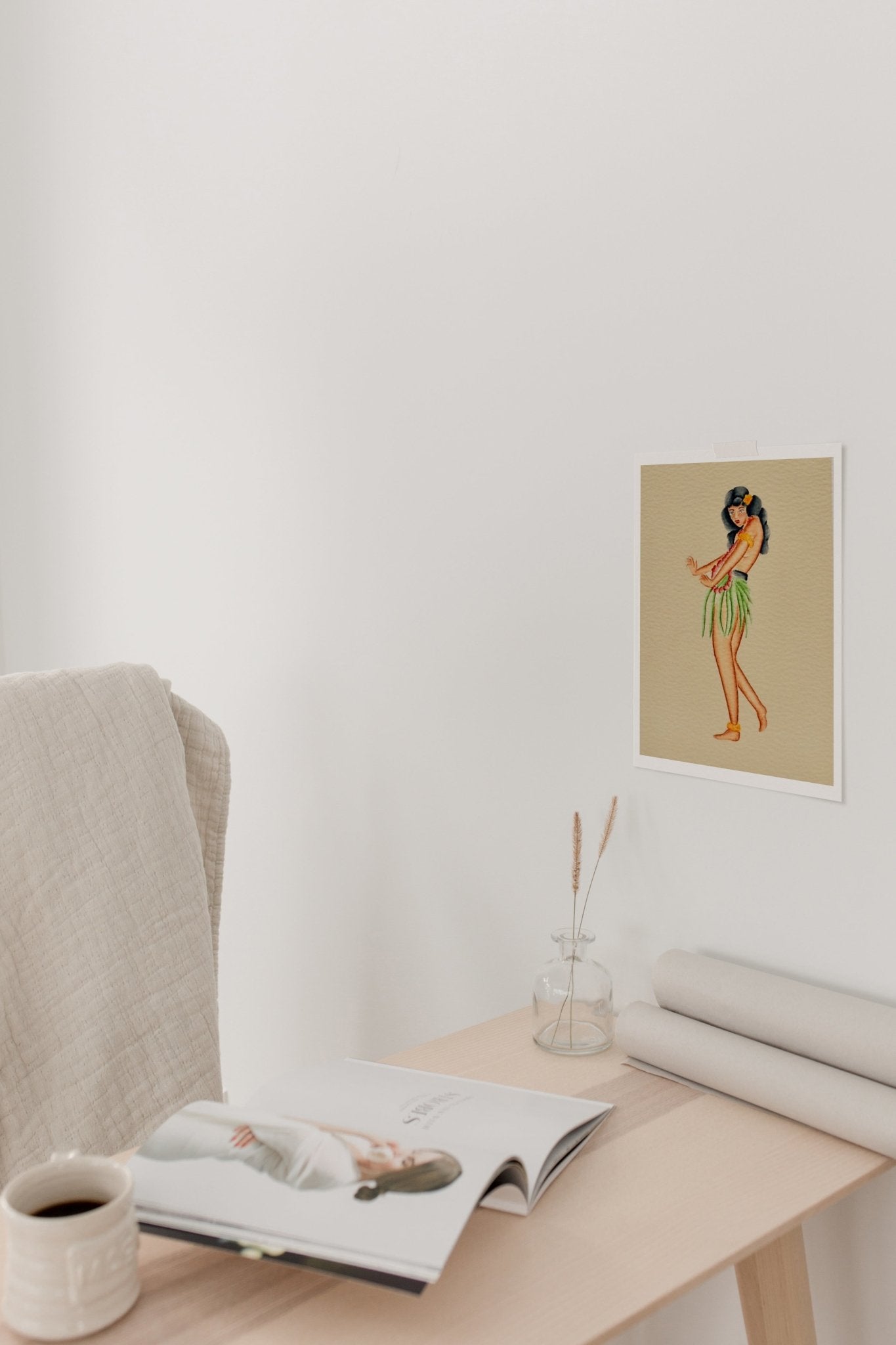 Hula Girl Watercolor Print - Ardent Market - Tex Valiente