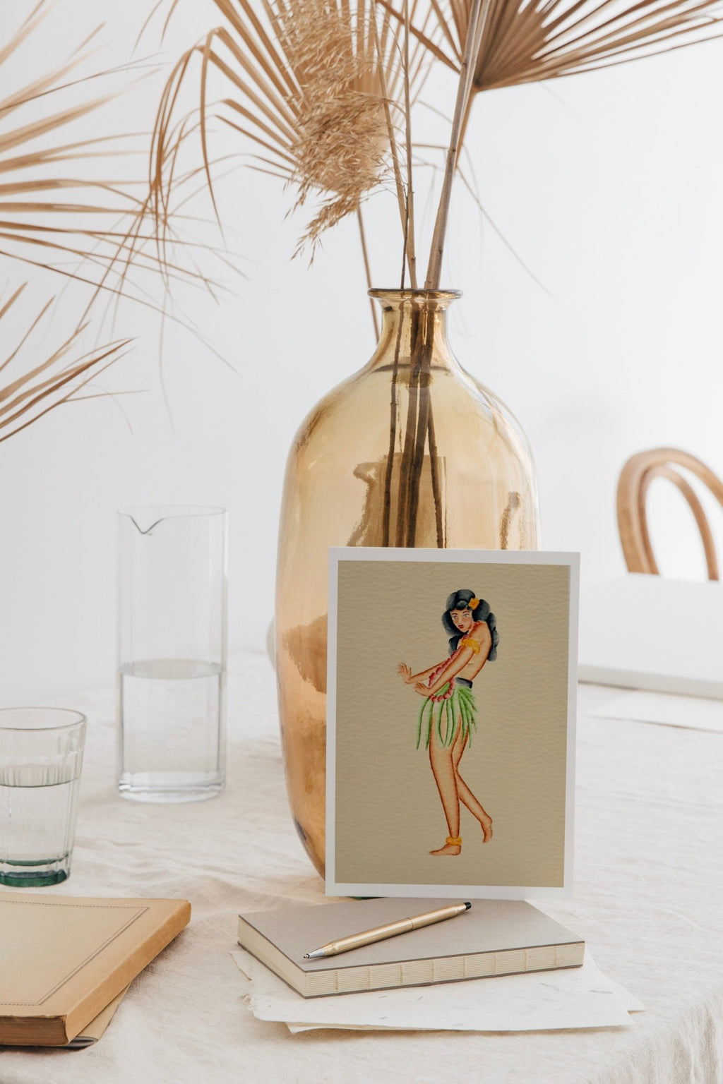 Hula Girl Watercolor Print - Ardent Market - Tex Valiente