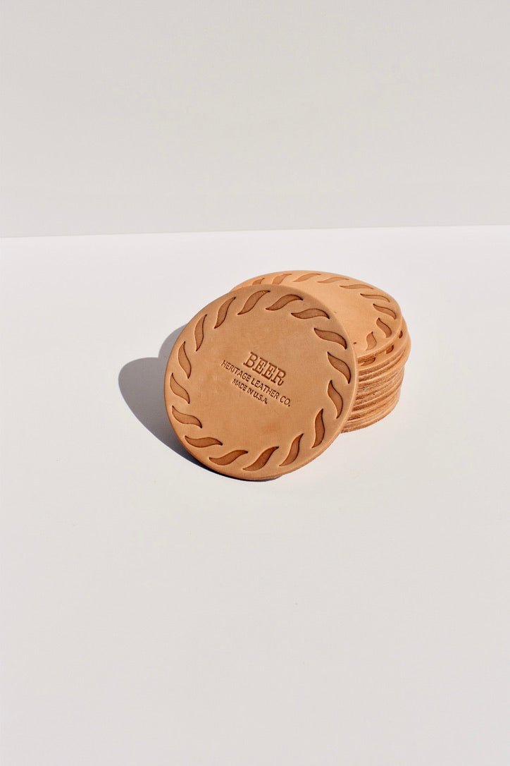 Leather Pub Coasters (set of four) -Heritage Leather Co. - Ardent Market