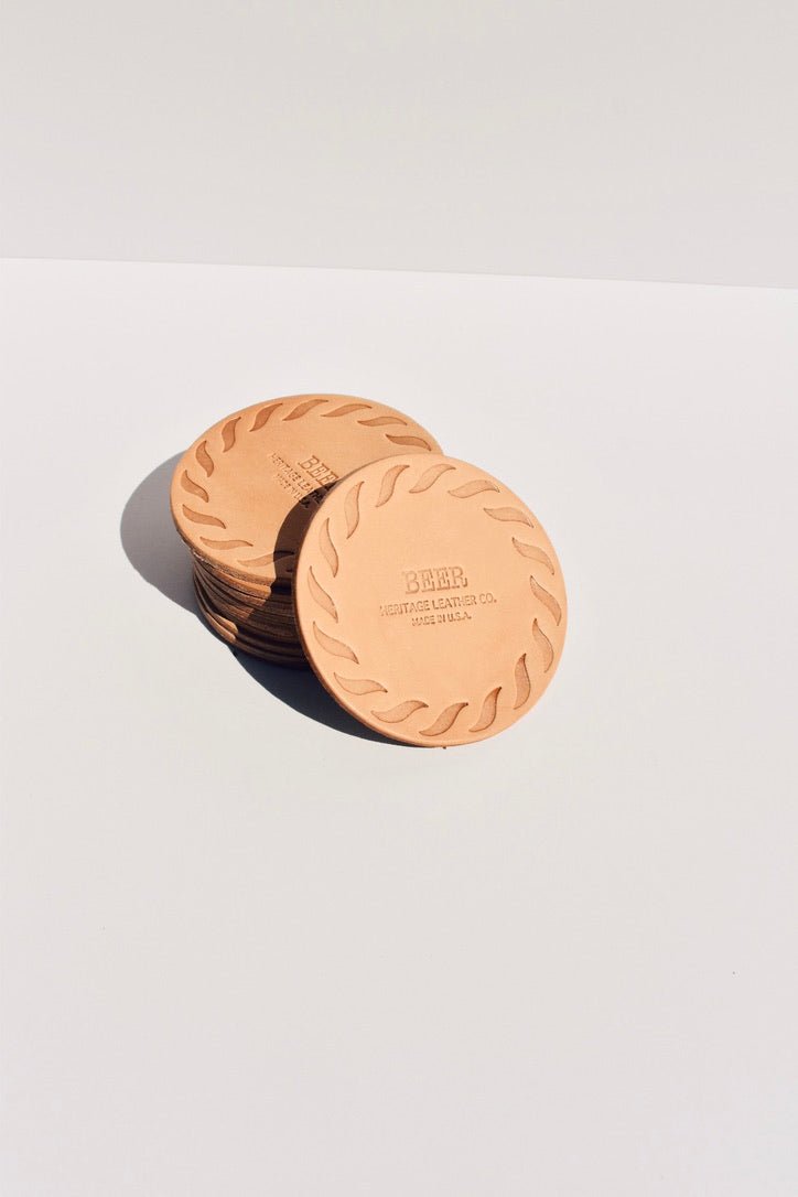 Leather Pub Coasters (set of four) -Heritage Leather Co. - Ardent Market