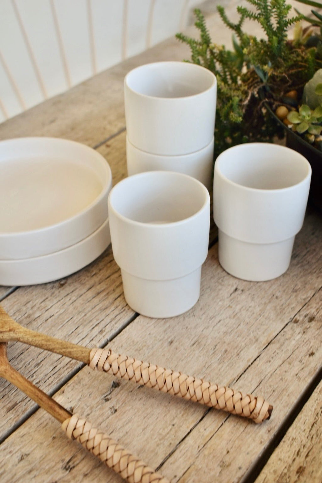 Raya Stacking Ceramic Cup Set (set of four) - Ardent Market - Ardent Market