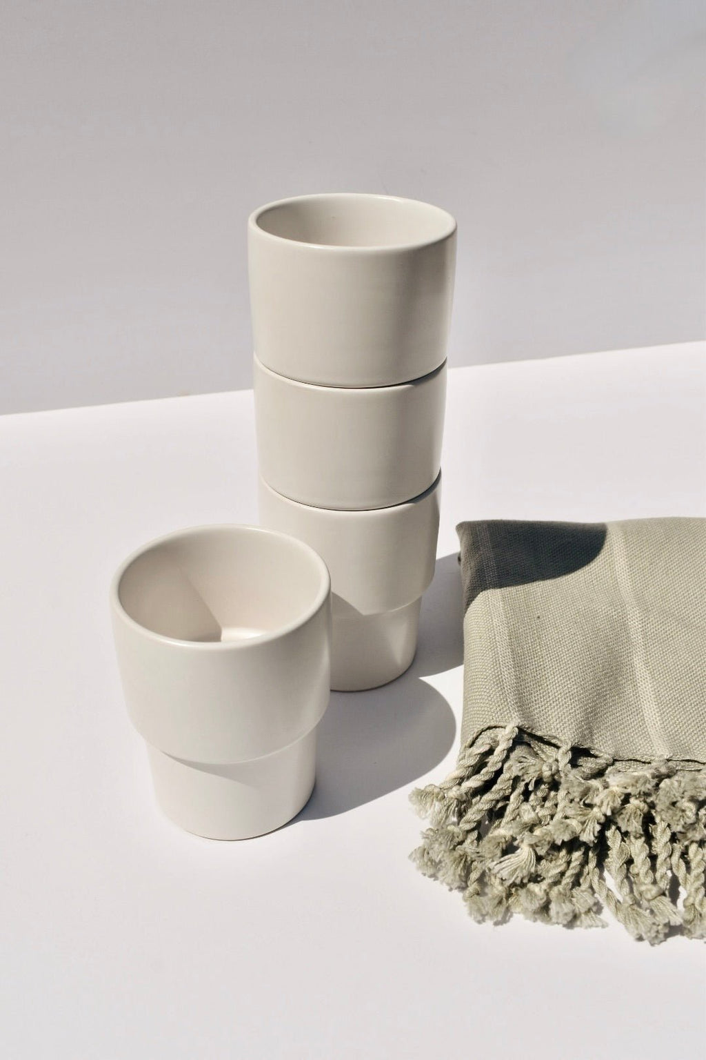Raya Stacking Ceramic Cup Set (set of four) - Ardent Market - Ardent Market