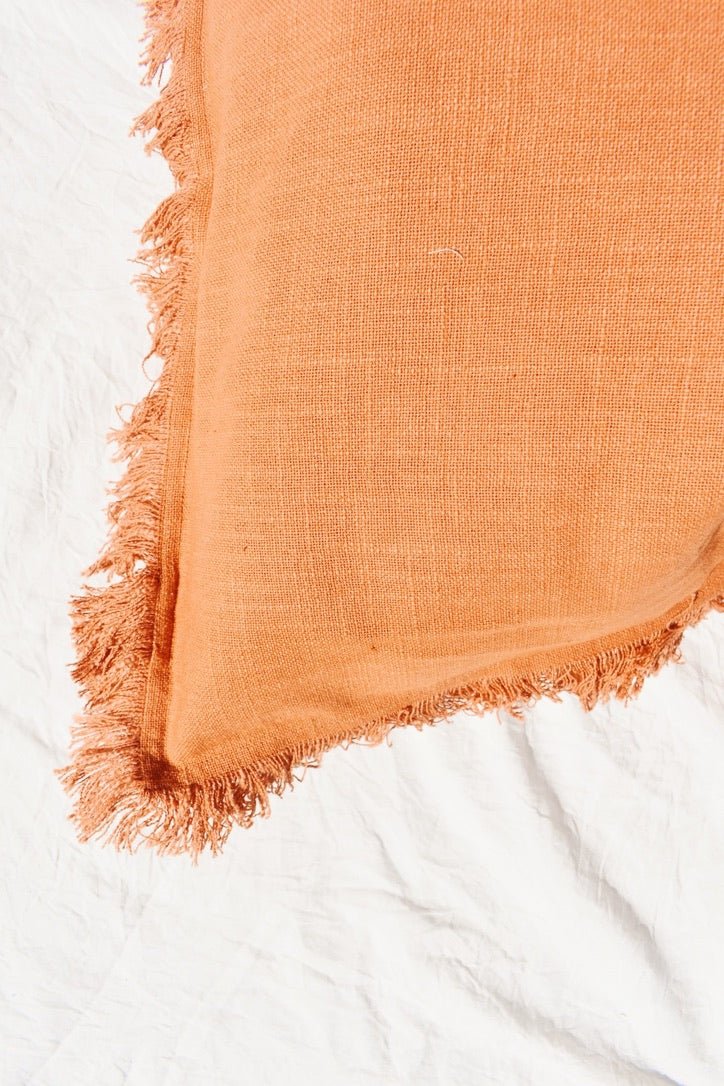 Rust Frayed Edge Pillow - Ardent Market - Tajik