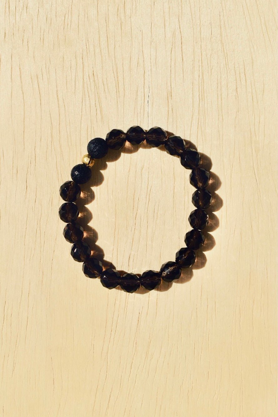 Smokey Quartz Essential Oil Diffuser Bracelet -LLL. - Ardent Market