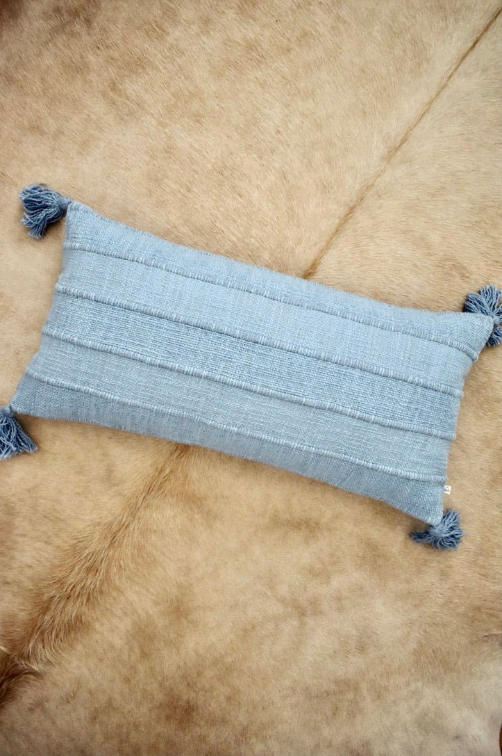 Tasseled Slate Lumbar Pillow - Ardent Market - Tajik