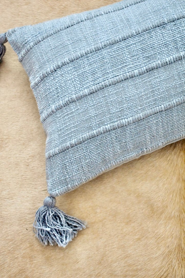 Tasseled Slate Lumbar Pillow - Ardent Market - Tajik