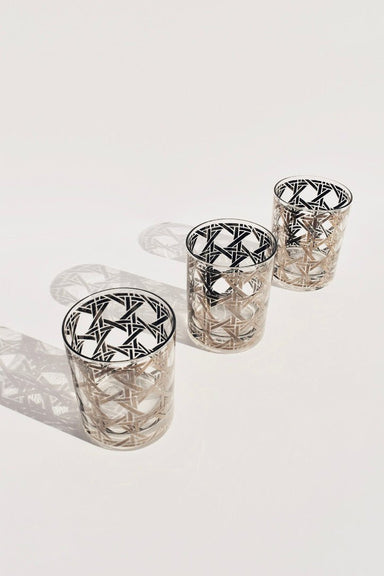 Vintage Silver Basketweave Low Ball Glasses (set of 7) -Ardent Market - Ardent Market
